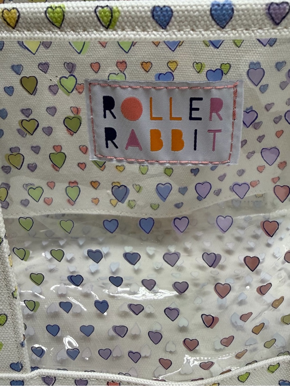 Roller Rabbit Multicolor Heart Clear Tote - Picture 10 of 12